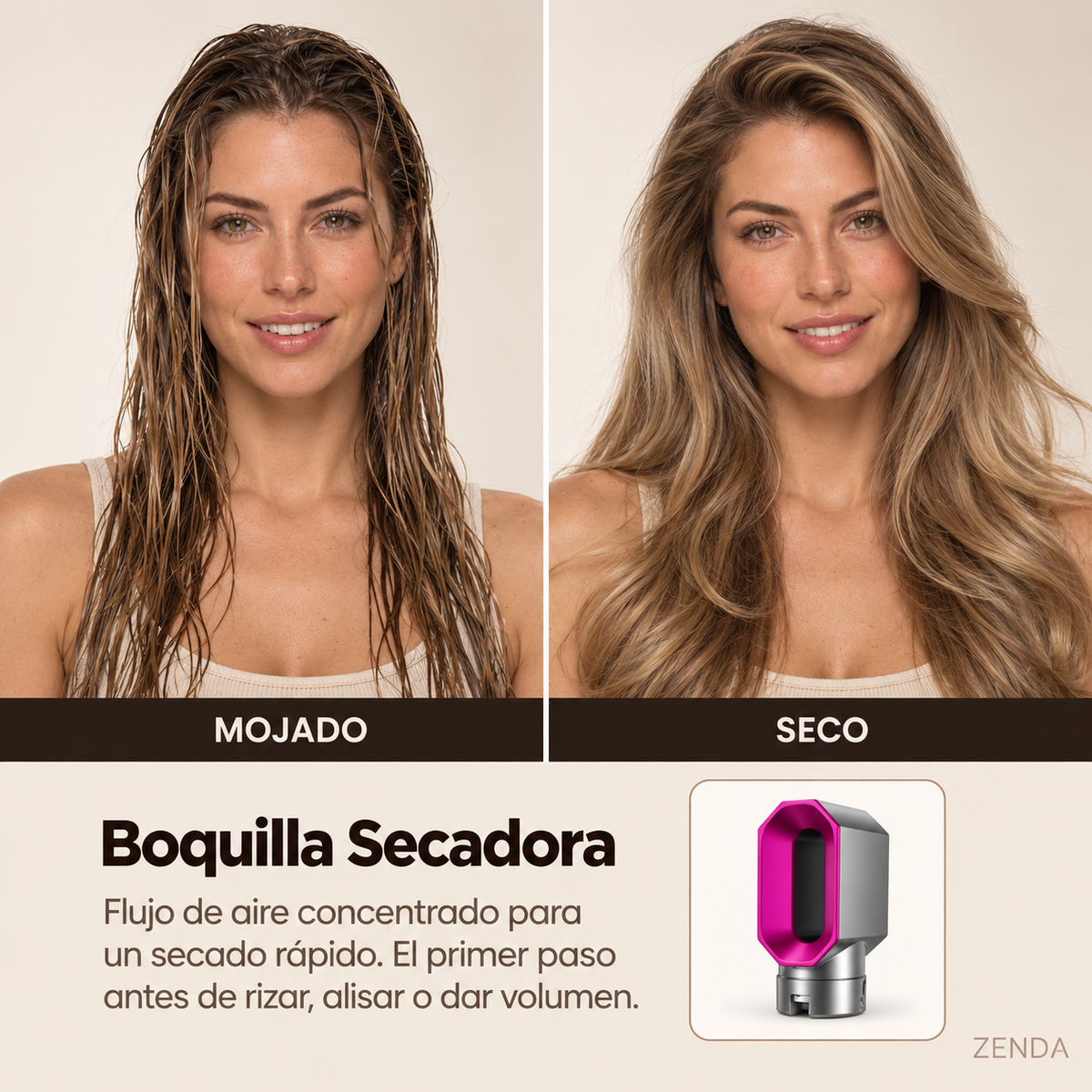 Zenda Secador y Moldeador 5 en 1