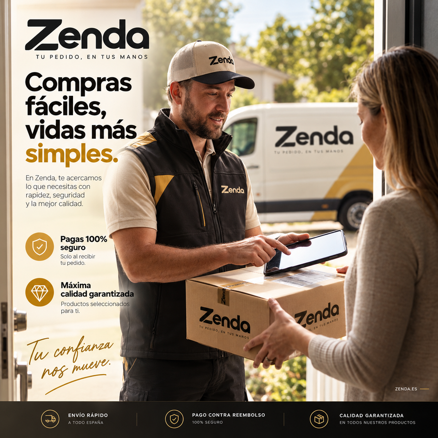 Repartidor de Zenda entregando un pedido en casa